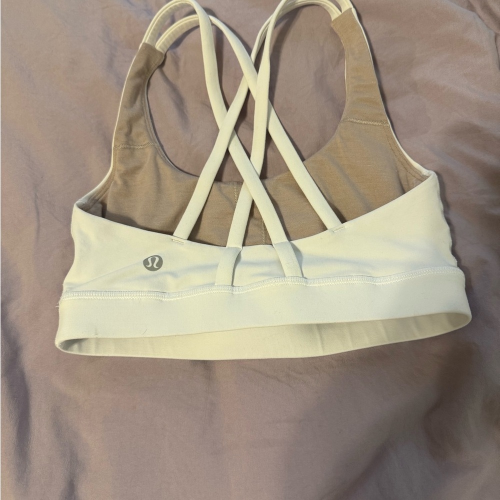 Lululemon white Cross-Back Energy Long Line Sports Bra 2 - Picture 4 of 5